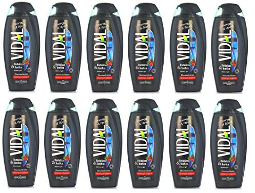 Vidal Set 12 Doccia Shampoo Energy & Sport Ginseng Cura dei Capelli, Multicolore, Unica