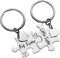 BOPREINA Puzzle Schlüsselanhänger mit Big Sister Little Sister Schrift Schwester Freundschaft Geschenke für Schwestern Freundin, 2 Stücke Silber Edelstahl Schlüsselbund Keychain Gift