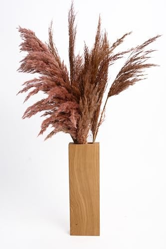 Wandvase Holz, Hängende Vase aus massivem Eichenholz, Wanddekoration, Wanddeko Vase