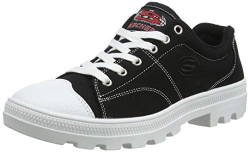 Skechers Damen Roadies-true Roots Sneaker, Black Canvas White Leather Trim Blk, 38 EU
