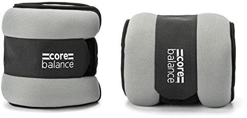Core Balance Ankle and Wrist Weights Adjustable Strap Neoprene Fabric Set Of 2 x 2kg (Black)