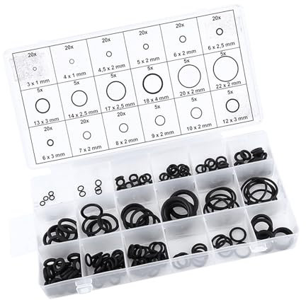 Kits d'assortiment de joints toriques en caoutchouc, 225pcs Assortiment universel de joints noirs pour la plomberie, le gaz, l'automobile et la réparation des robinets, les joints toriques résistants
