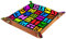 ZORE_FINE5 Faltbare Rollwürfel-Aufbewahrungsbox aus Leder, quadratisch, Schmucktabletts und Uhren, Schlüssel, Münzen, Süßigkeiten, 14,5 cm, buntes pädagogisches Alphabet