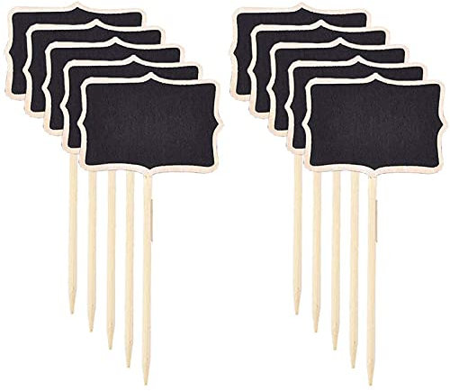 Pflanzenstecker Tafel Holz Kräuterschilder Gartenschilder Beschriften Pflanzschilder Holz Pflanzen Tags Holz Pflanzenschilder Schwarz Mini Holz Pflanzenstecker für Haus Garten Balkon Deko 20 Stück