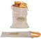 Hoshen 2 PCS Reusable Linen Bread Bag, French Baguette Drawstring Bag, 100% Cotton Bread Bag, Food Storage Linen Bag，Green-Red Style