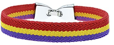 BDM - Pulsera elástica republica. Bandera Republicana España de tela elástica con cierre para hombre y mujer. - Talla 18 a 20 cm.