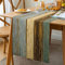 Hanrunsi Tischläufer Modern Wohnzimmer Frühling Platzsets Grün Blau Grau Planken Scheune Tischmatten Läufer Set für Esstisch Party Hochzeit Leinen 33 x 183 cm