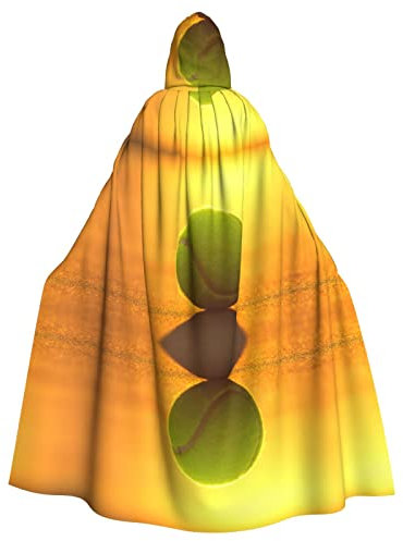 Tennisball-Druck, Kapuzenumhang für Halloween, Weihnachten, Cosplay, Kostüm, Maskerade