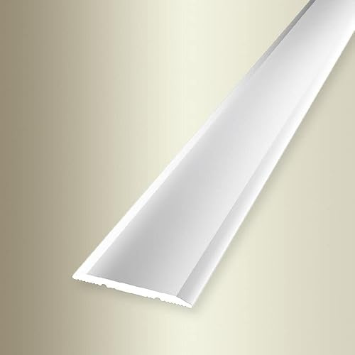 PROVISTON | Übergangsprofil | Breite: 25 mm | Höhe: 0-99 mm | Länge: 1000 mm | Aluminium Poliert | Glatt | Selbstklebend