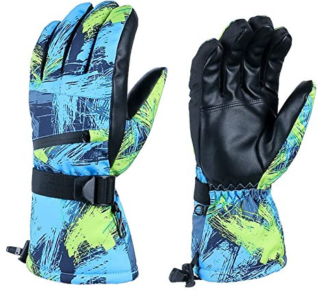 Orbgons Atmungsaktiv & passt Damenhandschuhe Touch Display Herren beidseitige Handschuhe Handschuhe Skisport wasserdicht Snow warm Winterhandschuhe Handschuhe Spitze Fingerlos (Blue, XL)