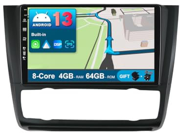 JOYX Android 12 IPS Autoradio Per B-MW 1 Series E81 E82 E87 E88 (2004-2012) - 4G+64G - Integrato DSP/Carplay/Android Auto - Camera + MIC - DAB Volante 4G WiFi 360-Camera Fast-Boot AHD -9 Pollici 2 Din