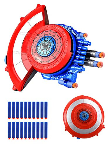 PIUMOJ Shield Launcher, Captain Schild, Defensive Shield and Shield Launcher, Hero's Launcher, Schild Weiche Bullet Launcher Spielzeug, Cosplay Requisiten Geschenk für Kinder
