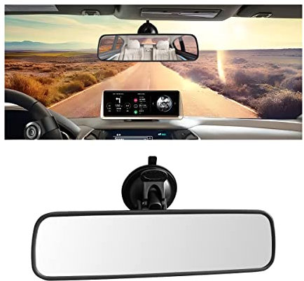 CGEAMDY Espejo Retrovisor Interior para Coche, Espejo Retrovisor Universal con Ventosa, Espejo Plano Gran Angular, Retrovisor Antideslumbrante, 360 Grados Espejo de Observación para Bebés Ventosa