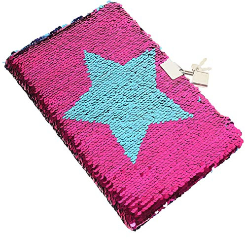 STOBOK Notizbuch Mit Pailletten Notebook- Glitzer-notizbücher Zeitschriften Zum Schreiben Tagebuch Pailletten Tagebuch Geschenkbuch Kind Mit Schloss Doppeltes Offsetpapier