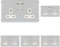 Schneider Electric Lisse Screwless Deco - Switched Double Power Socket, 13A, GGBL3020WPC, Polished Chrome with White Insert (Pack of 5)