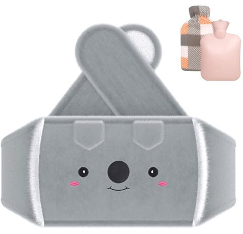 Yomisee Hot Water Bottle with Waist Cover, Hot Water Pouch with Belt Wearable Hot Water Bottle with Soft Cover for Period, Shoulder, Neck, Back, Waist Pain Relief