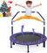91,4 cm großes Kinder-Trampolin, Mini-Trampolin, faltbarer Bungee-Rebounder mit verstellbaren Schaumstoff-Handläufen und sicherer, gepolsterter Schutzhülle, Übungsspringen für drinnen und draußen, für
