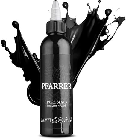 PFARRER Tattoo Farbe Black 4oz(120ml) hautfreundlich USA Standard Tattoo Farbe Schwarz Pure Black TI7003-120-001