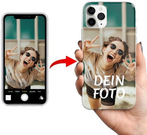 Generisch Für iPhone 15 Hülle - Maßgeschützte TPU Handyhülle mit Ihrem Bild Initialen Foto Text oder Bild für Mobiltelefone