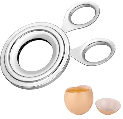 Yuqilin Color Plateado Cortador de Huevos Cocidos, Acero Inoxidable Picadora de Huevos, Prácticas Tijeras para Galletas de Huevo, para Hacer Pudín Huevo, Cupcakes