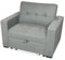 Somnia Descanso - Sofá Cama Individual de 1 Plaza Modelo Volga, Diseño Moderno, Práctico y Funcional, con Reposabrazos, Gris
