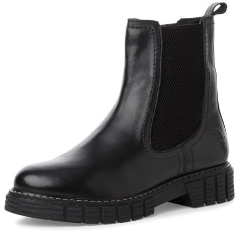s.Oliver Damen Chelsea Boots aus Leder Gefüttert, Schwarz (Black), 37 EU