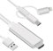 REY Câble HDTV HDMI mâle vers adaptateur interchangeable 3-en-1 Micro USB, USB Type-C, connecteur 8 broches