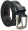 Police Herrengürtel aus echtem Leder, Nieten, 4 cm hoch, kürzbar, nickelfrei 115 (Größe 48-52), Blau 44 4 cm, 115 cm (TG 48-52)
