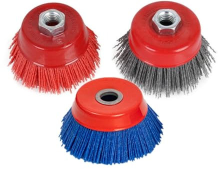 Spazzola abrasiva in nylon da 3 pezzi Ruota con filamento in setole di nylon Spazzola a tazza Spazzole for preparazione superfici Ruota for smerigliatrice angolare Rimuovi ruggine, corrosione, vernice