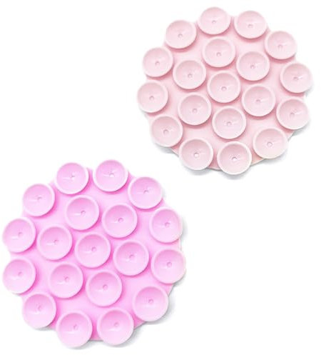 LuLiyLdJ 2 Stück Rosa Saugnapf Handy, Handy Halterung Saugnapf, Handyhalterung Saugnapf, Handy Kleber Rückseite, Silikon Handyhalterung