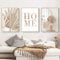 3-teiliges Leinwandbild Set,Moderne Boho Bilder Wohnzimmer Deko Schlafzimmer Wandbilder Beige Kunst Bild ohne Rahmen. (BXMY03, 3 * 40x60cm)