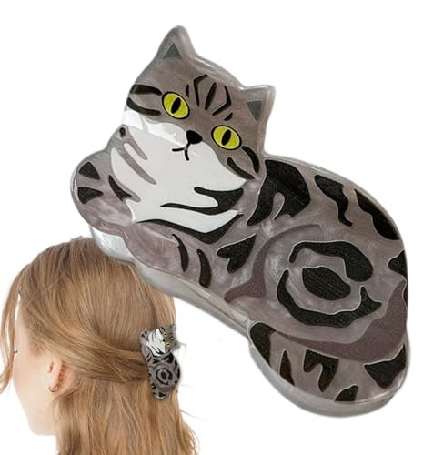 Haarklammer Tiere Tierform, Haarspange Katze Flauschig Tier Haarklammer Klein Haarnadel Aus Acryl, Haarklammer Für Damen Lustige Rutschfeste Haarschmuck Tier Haarspangen
