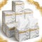 Bencailor Kosmetiktücher-Boxen, 3-lagig, Marmor, quadratisch, für Zuhause, Badezimmer, Büro, Auto (10 x 10 x 10 cm, weißer Marmor), 12 Stück