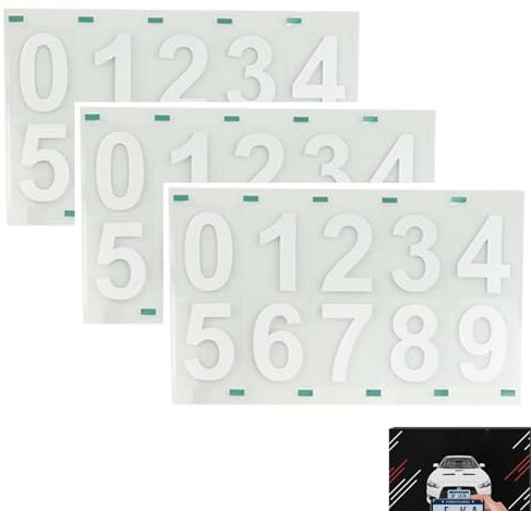 Nanofilm, adesivo per targa, Vanish Plates targa, numero di targa, riflettente e invisibile, adesivo digitale (bianco, L)