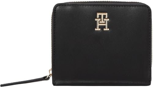 Tommy Hilfiger Portefeuille Femme Logotape Petit, Noir (Black), Taille Unique