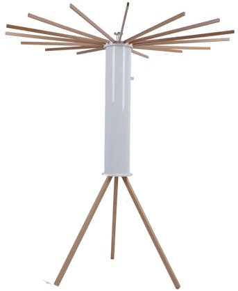 Asixxsix Tendedero Plegable de Pulpo, Trípode de Madera de Ciprés Resistente con 16 Barras para Colgar, Estable y Fuerte, Trípode Cilíndrico para Balcón, RV y Hogar