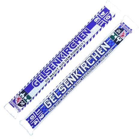 Wallitschek Schal Gelsenkirchen - Die Macht aus dem Ruhrpott, blau-weiß, Fussball, 1904, Fanschal, Strickschal