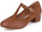 Allegra K Women's Mary Janes T-Strap Ankle Strap Block Heels Pumps Brown 4.5 UK/Label Size 6.5 US