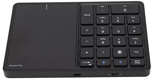 Haofy Numerisches Keypad 21 Tasten mit Touchpad, 500-mAh, Bluetooth & 2,4G, Plug-and-Play für Windows, macOS, Linux, Chrome OS für Büro, Home Office, Reisen