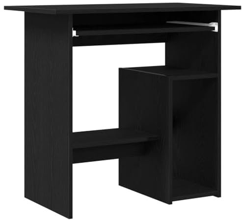 vidaXL Schreibtisch Schwarz Eichen-Optik 80x45x74 cm Holzwerkstoff, Bürotisch, Computertisch, Büromöbel, Arbeitstisch, Büroschreibtisch, Tisch