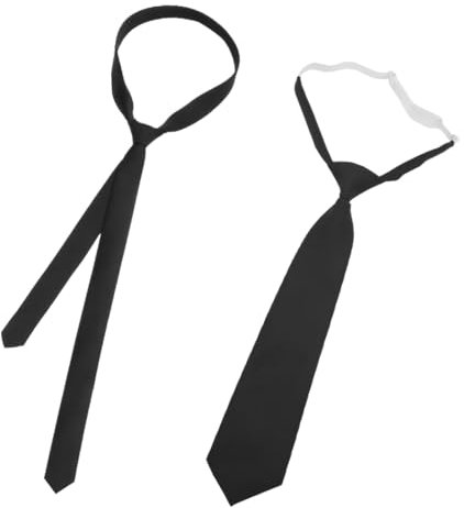 2 Stück Krawatte Schwarz Damen,Schwarze Krawatte Damen, Einstellbare Krawatte Schwarz,Geeignet für Business,Hochzeiten, Rollenspiele und Formelle Veranstaltungen