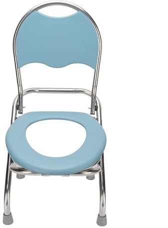 Klappbarer Toilettenstuhl, Edelstahl -Töpfchenstuhl für Erwachsene, Nicht Schlechter Commode -Stuhl mit Rückenbrett für Reisen, Robust und Komfortabel (30 cm)