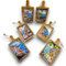 KORAT Set 6 Taglieri in Legno con Inserto in Ceramica Decorata 30x15 cm Stile Costiera Amalfitana, Motivi Mediterranei Dipinti a Mano, Ideali Come Decorazione, Regalo, Souvenir, Bomboniera Matrimonio