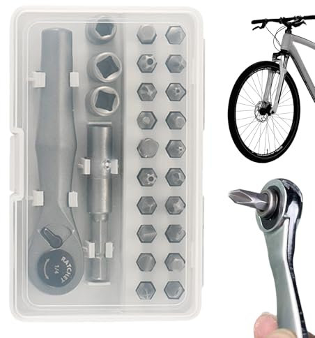 Biniveil Tournevis à cliquet de réparation à domicile, kit de tournevis à cliquet multi-têtes - Jeu de clés à tête flexible, tournevis à écrou 25 en 1 | Outil de réparation portable de précision pour