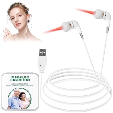 Tinnitus Infrared Earplugs, Infrared Headphones for Nose and Ears, Portable Tinnitus Device, Red Light Therapy Earplugs, Noise Reduction and Sleep Aid