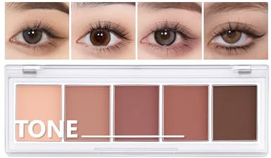 Erinde Palette de Fards à Paupières 5 Couleurs, Mats Satiné Eyeshadow Palette Pigmentées, Résistante Aux Bavures, Longue Tenue et Waterproof, Nude Palettes de Maquillage Rose Fané #04