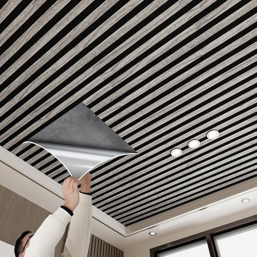 RENLXFI Ceiling Tiles Panels Coving 3d Ceiling Tiles Self Adhesive Cladding Panels, Decorations Ceiling Covering Waterproof For Living Room/Bedroom/Office, Wainscoting Background Wall Decor(25 pack)