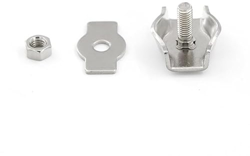 WANGBINGXING Drahtseilklemme 5 stücke M2 M3 M4 M5 304 Edelstahl Simplex Post Bolzen Clip Draht Seil Kabel Klemme Sattel Seil Einfache Grip Seilklemme(M5)