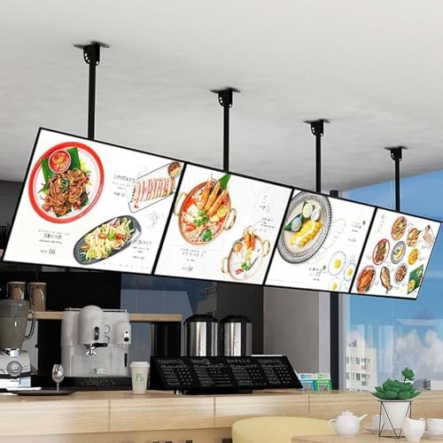 DPQYJPP Ultradünner Rahmen LED-Leuchtkasten, LED Backlit Menu Board, wandmontierte 3D-Menütafeln, Für Restaurant Geschäfte Hängende Plakatwand Für Dekoration Ausstellung 4pc-60 * 80cm