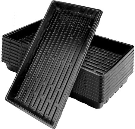 Zilams 8 Piezas Bandejas de Germinación Sin Agujeros | Bandeja Semilleros Plastico Rectangular, Bandejas de Cultivo de Plantas para Jardín Vegetal Invernadero(54 x 28 x 6 cm)